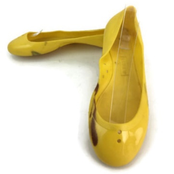 J. Crew Women's Yellow Jelly Ballet Flats Size 7 - Picture 2 of 3